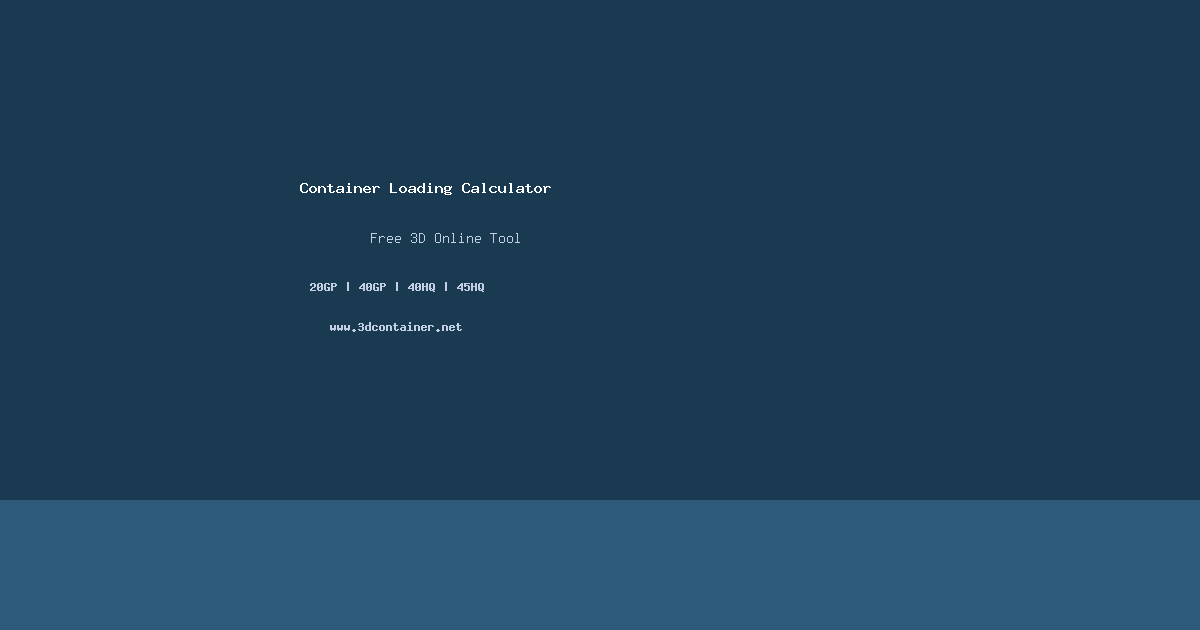 Free 3D Container Loading Calculator | 3DContainer.net